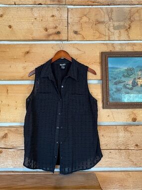 Wrangler Retro Black Textured Cotton Top